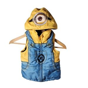 Despicable Me Minion Vest Hoodie Yellow Blue Size‎ 4T